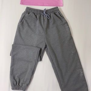 ✨Elastic Waist Gray sweatpants with pocket